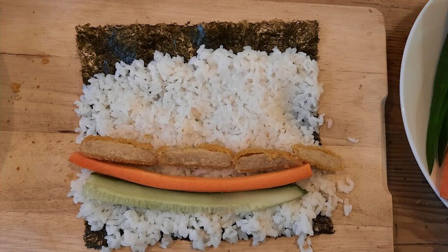 vegansk sushi nugget agurk gulerod